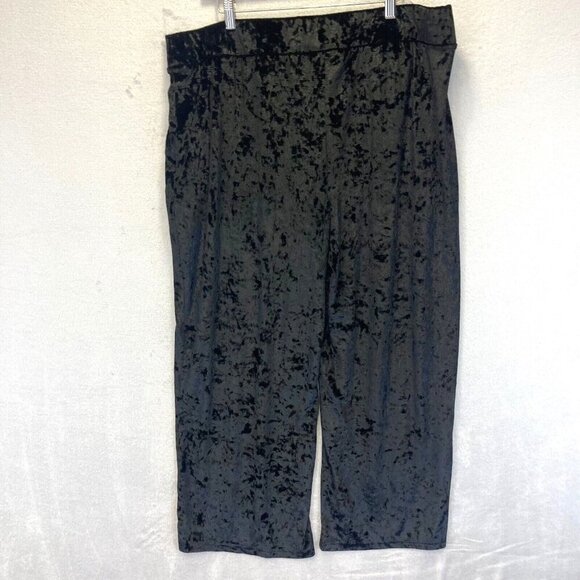 Serra Crushed Velvet Wide Leg Pants Womens XXL 20-22 Pull On Halloween Cat Witch - Picture 2 of 12